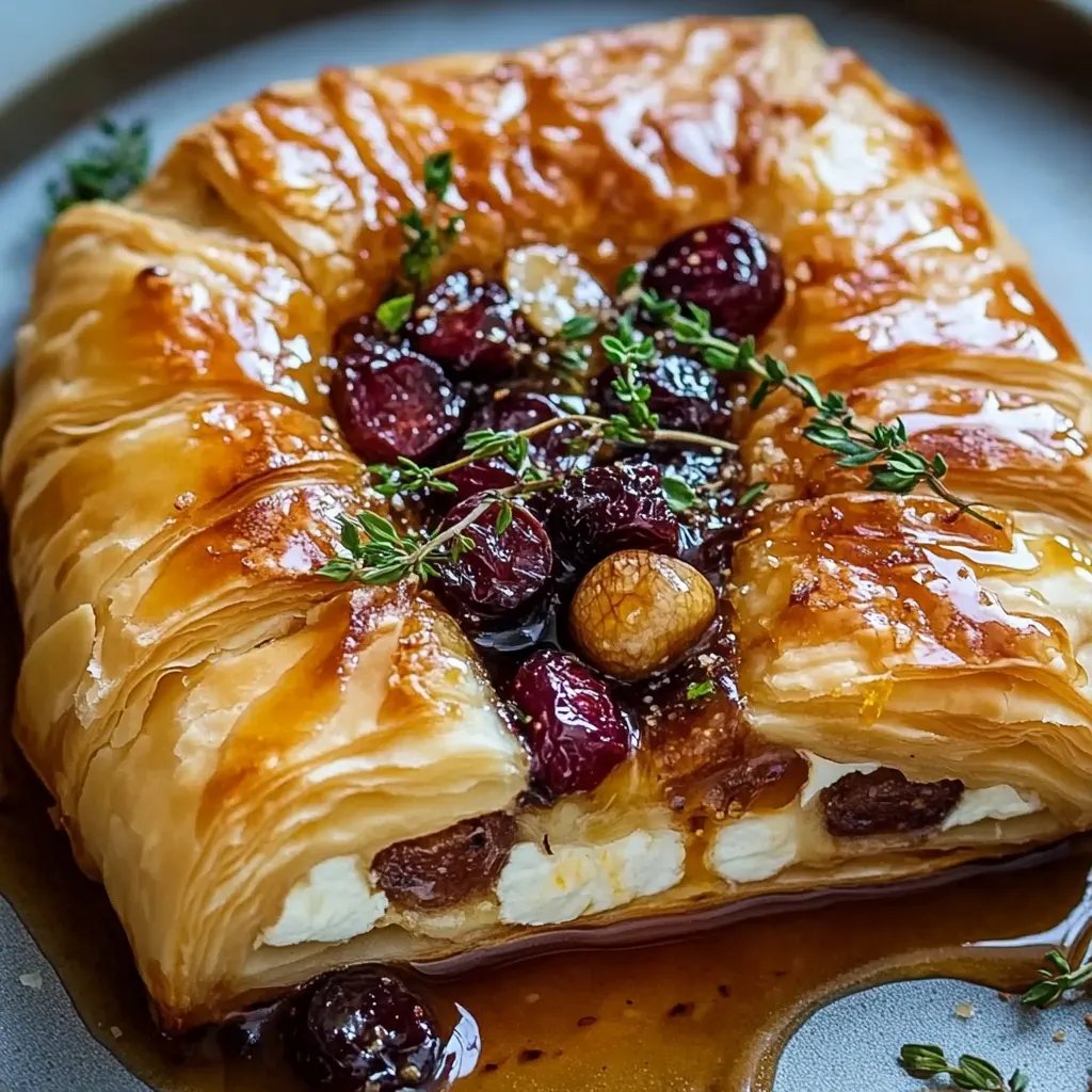 Baked Brie in Puff Pastry with Honey and Fig