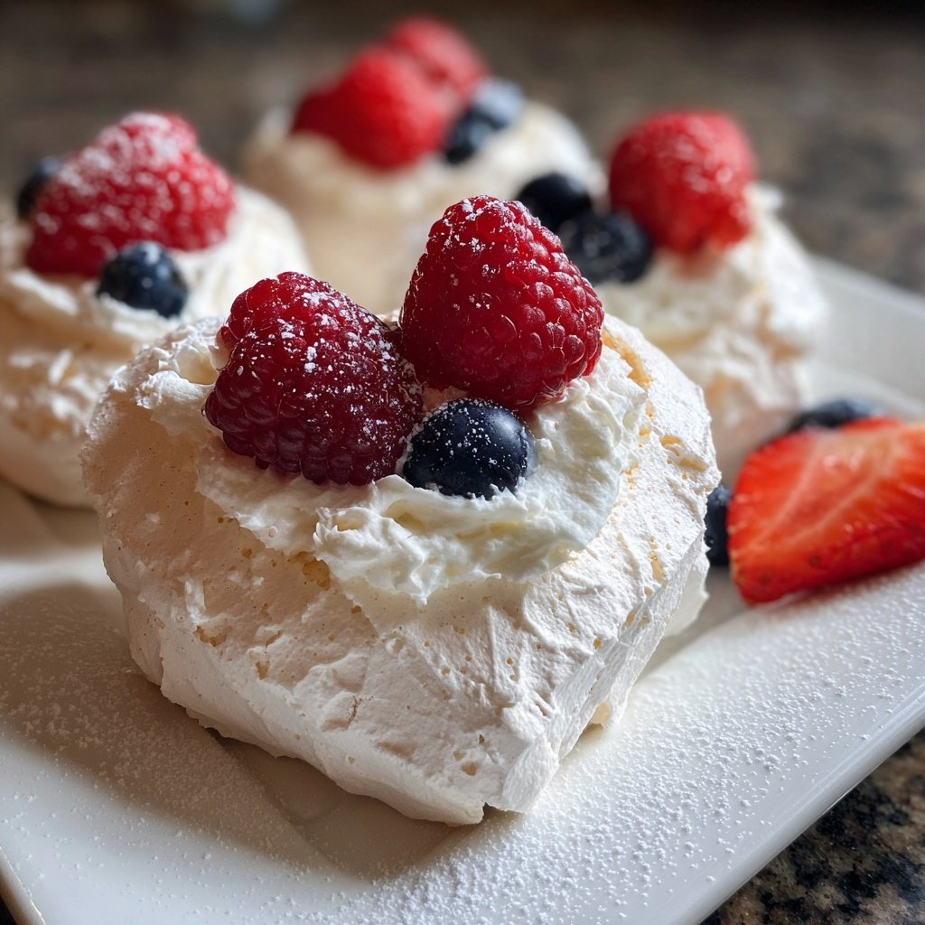 Mini Pavlova Hearts with Cream